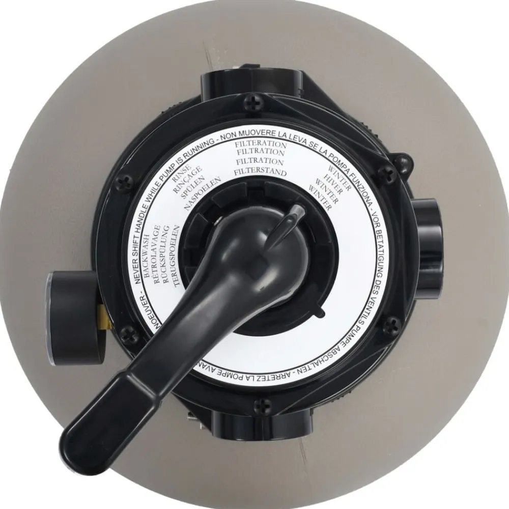 vidaXL Filtre à sable pour piscine avec vanne 4 positions Gris 350 mm