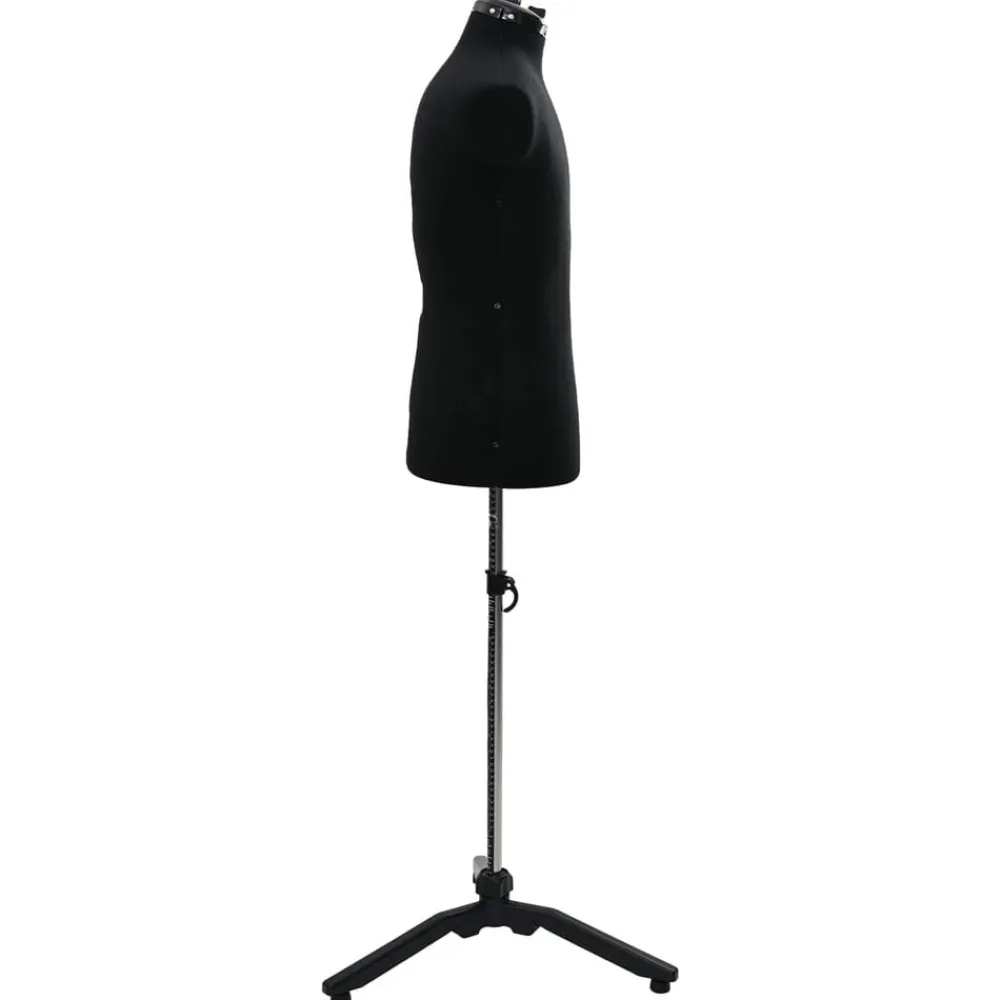 Arts & Loisirs-vidaXL Forme de robe ajustable homme 37.5-45.5 pouces tissu Noir