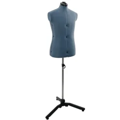 Arts & Loisirs-vidaXL Forme de robe ajustable homme Bleu 37.5-45.5 pouces tissu Gris bleu