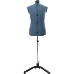 Arts & Loisirs-vidaXL Forme de robe ajustable homme Bleu 37.5-45.5 pouces tissu Gris bleu