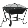 vidaXL Foyer avec tisonnier 50 cm XXL acier