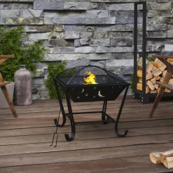 vidaXL Foyer avec tisonnier 50 cm XXL acier
