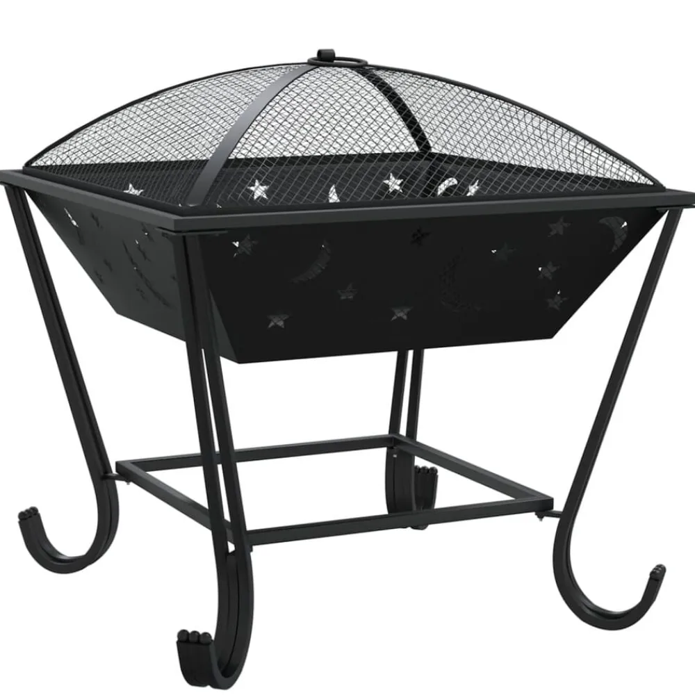 vidaXL Foyer avec tisonnier 50 cm XXL acier