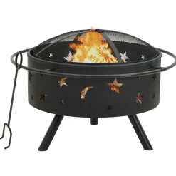 vidaXL Foyer avec tisonnier 76 cm XXL Acier