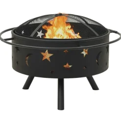 vidaXL Foyer avec tisonnier 76 cm XXL Acier