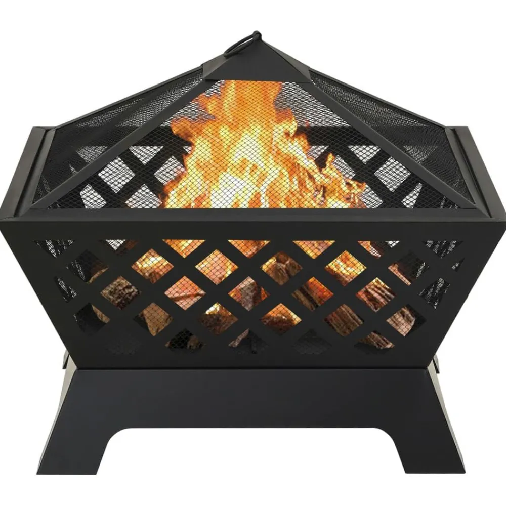 Cheminées-vidaXL Foyer avec tisonnier 64 cm XXL Acier