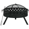 Cheminées-vidaXL Foyer avec tisonnier 58 cm XXL acier