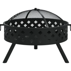 Cheminées-vidaXL Foyer avec tisonnier 58 cm XXL acier