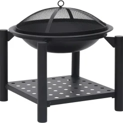 vidaXL Foyer avec tisonnier 54x54x55 cm Acier