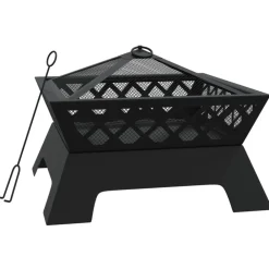 Cheminées-vidaXL Foyer avec tisonnier 50 cm XXL acier