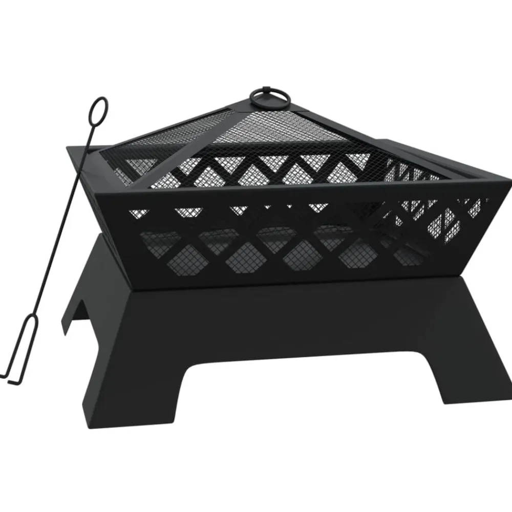 Cheminées-vidaXL Foyer avec tisonnier 50 cm XXL acier