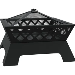Cheminées-vidaXL Foyer avec tisonnier 50 cm XXL acier