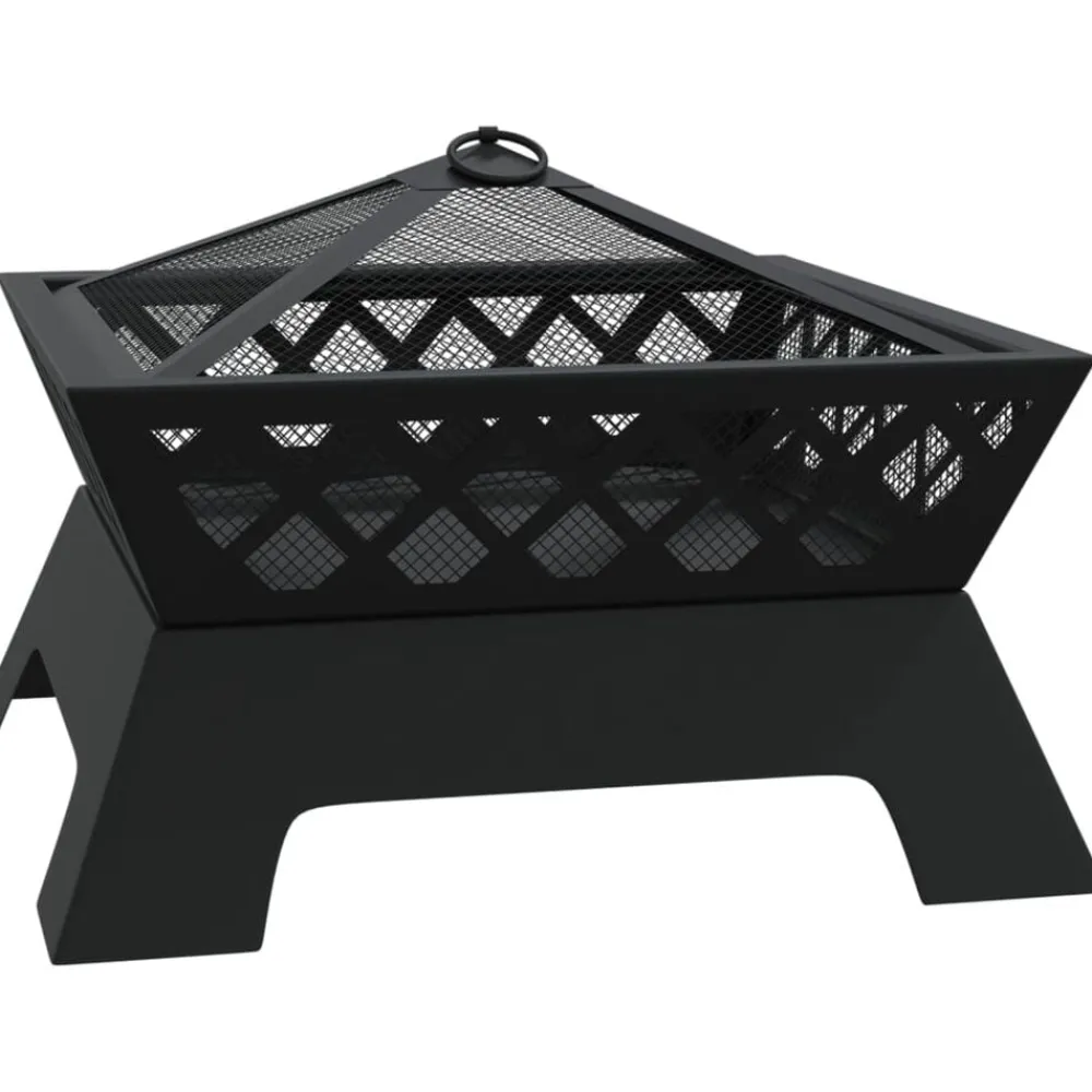 Cheminées-vidaXL Foyer avec tisonnier 50 cm XXL acier