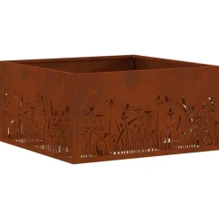 Cheminées-vidaXL Foyer de cheminée Marron 60 x 60 x 30 cm Acier patiné Acier corten/marron