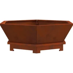 Cheminées-vidaXL Foyer de cheminée Marron 75 x 75 x 28 cm Acier patiné Acier corten/marron