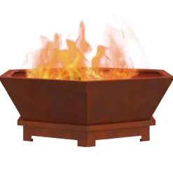 Cheminées-vidaXL Foyer de cheminée Marron 75 x 75 x 28 cm Acier patiné Acier corten/marron