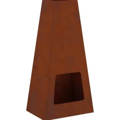vidaXL Foyer de cheminée Marron 50 x 35 x 100 cm Acier patiné