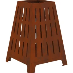 vidaXL Foyer de cheminée Marron 50 x 50 x 70 cm Acier patiné