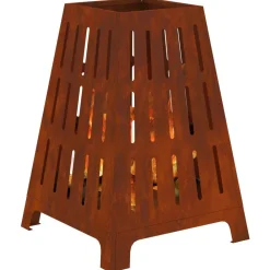 vidaXL Foyer de cheminée Marron 50 x 50 x 70 cm Acier patiné