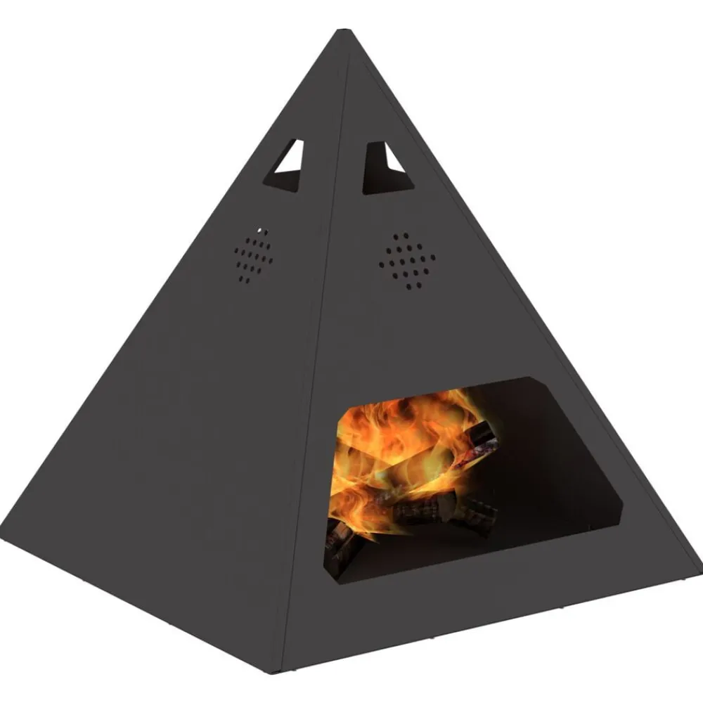 Cheminées-vidaXL Foyer de cheminée Noir 50 x 50 x 51 cm Acier Acier laminé à froid/noir