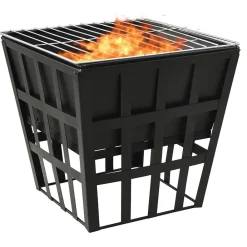 vidaXL Foyer et barbecue 2 en 1 34x34x48 cm Acier