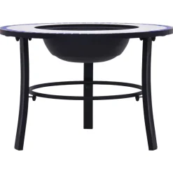 Cheminées-vidaXL Foyer mosaïque 68 cm Céramique Bleu et blanc