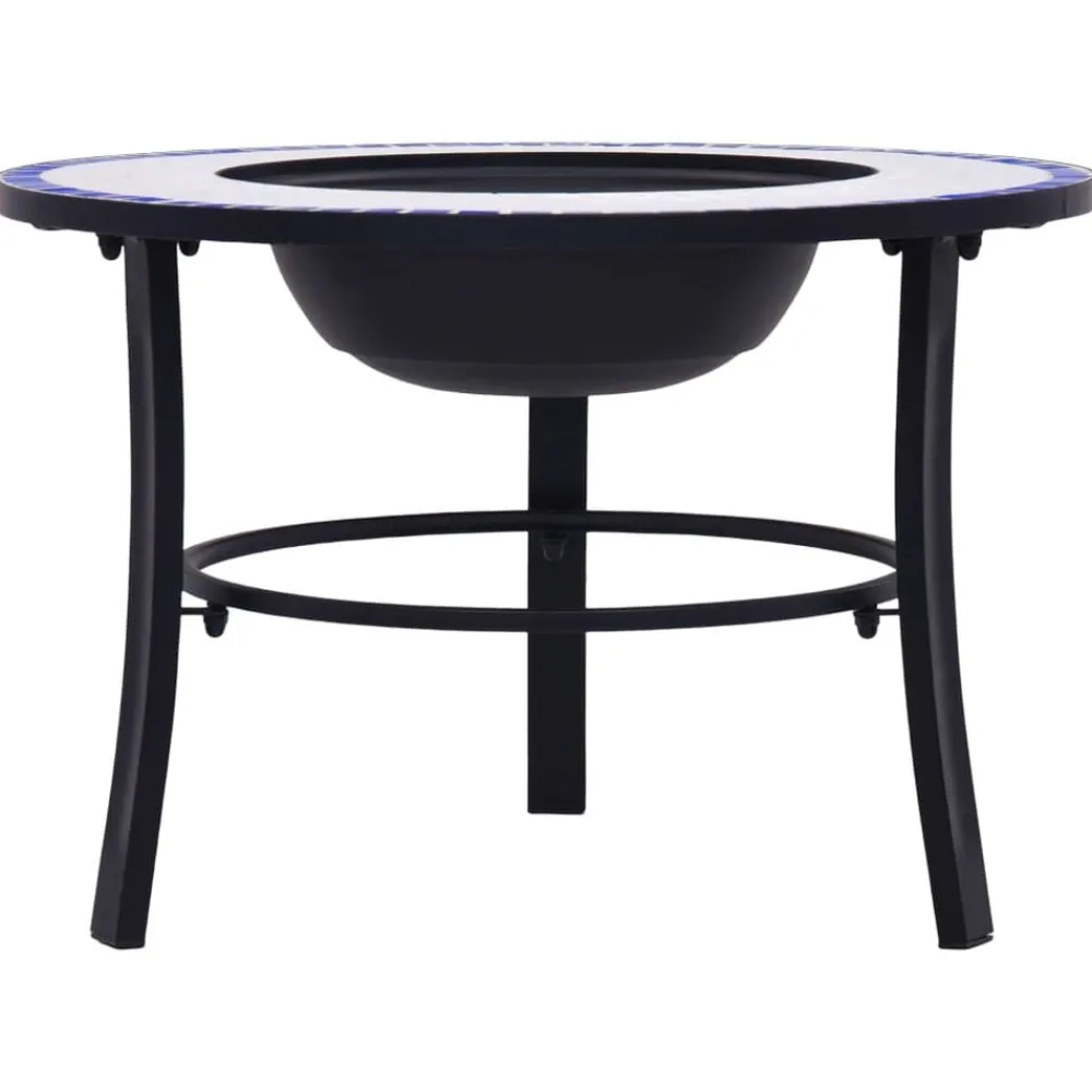 Cheminées-vidaXL Foyer mosaïque 68 cm Céramique Bleu et blanc