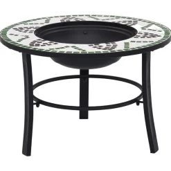 Cheminées-vidaXL Foyer mosaïque 68 cm Céramique Vert