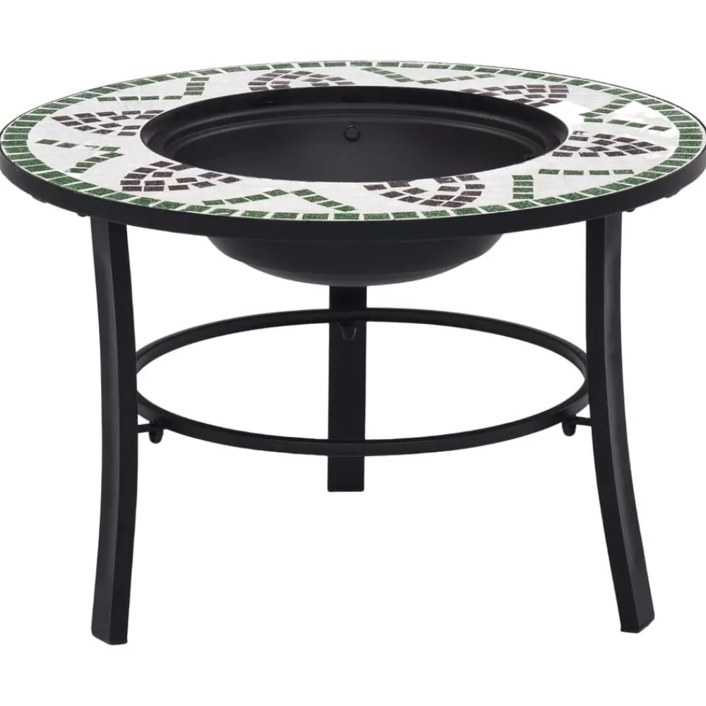Cheminées-vidaXL Foyer mosaïque 68 cm Céramique Vert