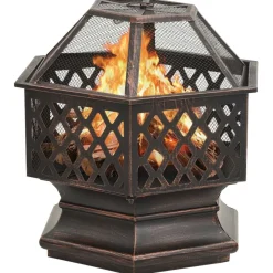 vidaXL Foyer rustique avec tisonnier 62x54x56 cm XXL acier