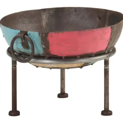 vidaXL Foyer rustique coloré Ø 40 cm Fer