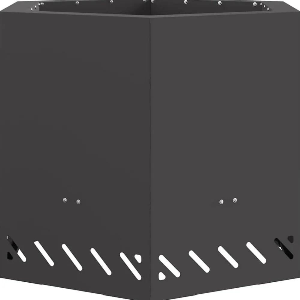 Cheminées-vidaXL Foyer sans fumée Noir 58 x 58 x 51 cm Acier Acier laminé à froid/noir