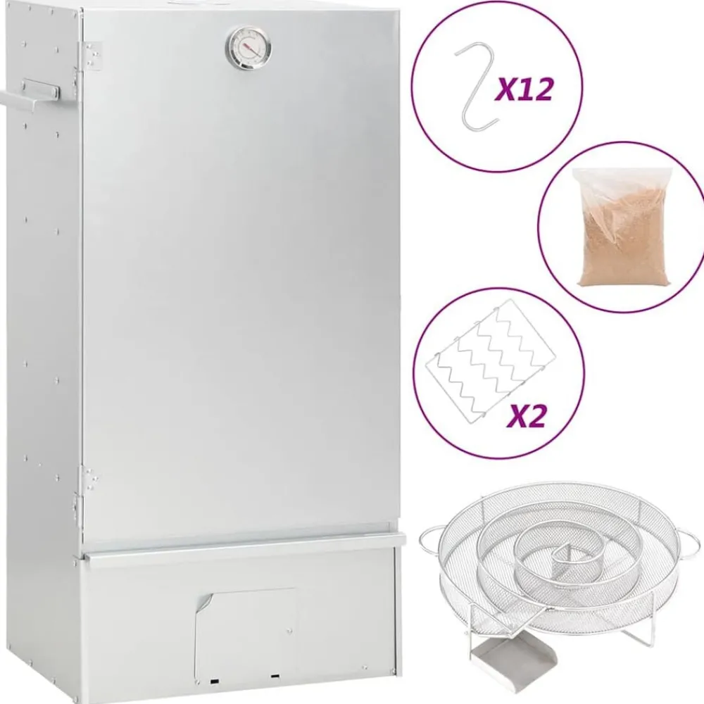 vidaXL Fumoir à four à BBQ générateur de fumée froide acier galvanisé