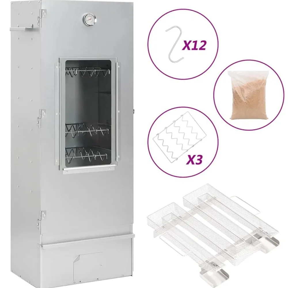 vidaXL Fumoir à four à BBQ générateur de fumée froide acier galvanisé