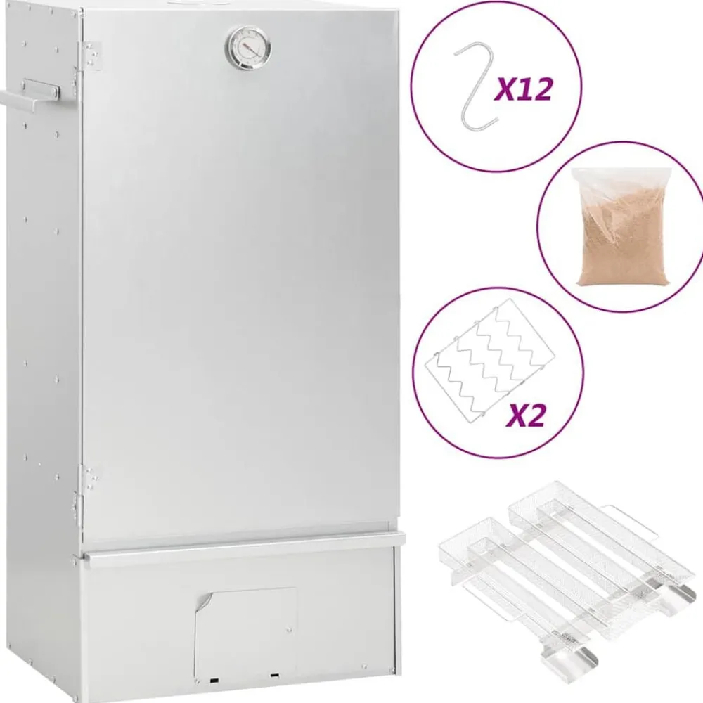 vidaXL Fumoir à four à BBQ générateur de fumée froide acier galvanisé