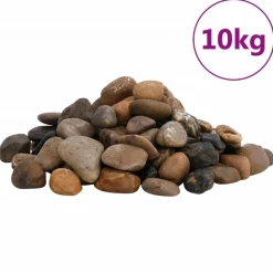 vidaXL Galets polis 10 kg multicolores 2-5 cm