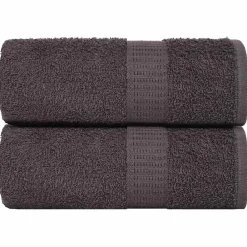 Linge-vidaXL Gants de toilette FROGN 2 pcs 15x21 cm 360 g/m² Anthracite
