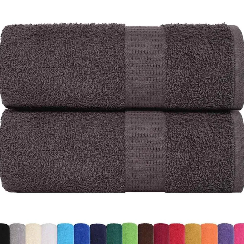 Linge-vidaXL Gants de toilette FROGN 2 pcs 15x21 cm 360 g/m² Anthracite