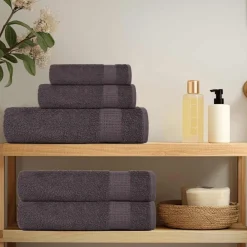 Linge-vidaXL Gants de toilette FROGN 2 pcs 15x21 cm 360 g/m² Anthracite