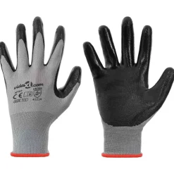 Équipement De Protection-vidaXL Gants de Travail 12 pcs Gris et Noir 7 / S Polyester