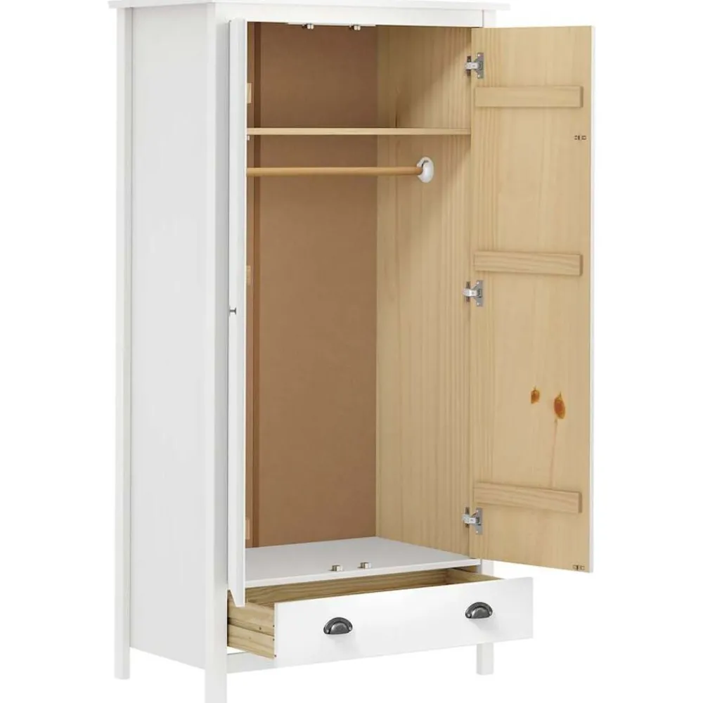 Armoires & Meubles De Rangement-vidaXL Garde-robe à 2 portes Hill 89x50x170cm Bois de pin solide Blanc