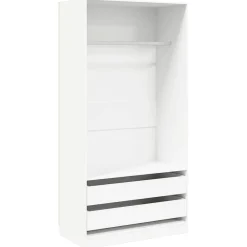 Armoires & Meubles De Rangement-vidaXL Garde-robe 100x50x200 cm Bois d'ingénierie Blanc