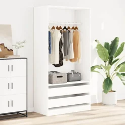 Armoires & Meubles De Rangement-vidaXL Garde-robe 100x50x200 cm Bois d'ingénierie Blanc