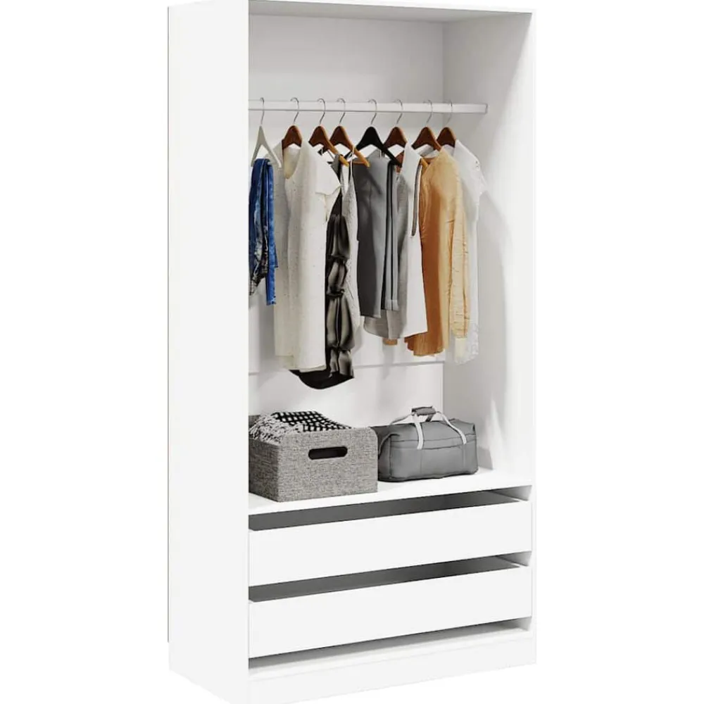 Armoires & Meubles De Rangement-vidaXL Garde-robe 100x50x200 cm Bois d'ingénierie Blanc