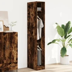 vidaXL Garde-robe chêne fumé 30x50x200 cm bois d'ingénierie