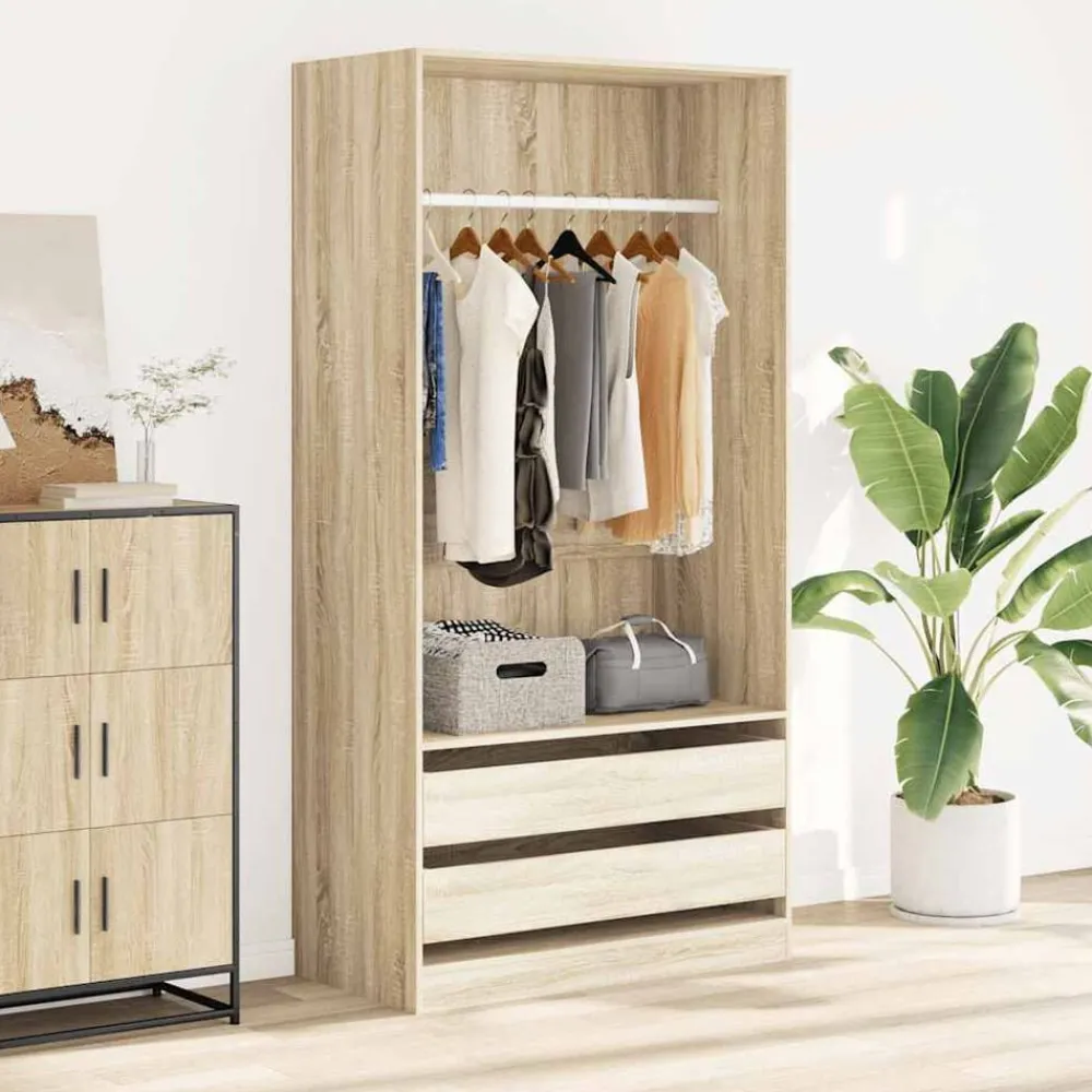 Armoires & Meubles De Rangement-vidaXL Garde-robe Chêne sonoma 100x50x200 cm Bois d'ingénierie Chêne sonoma