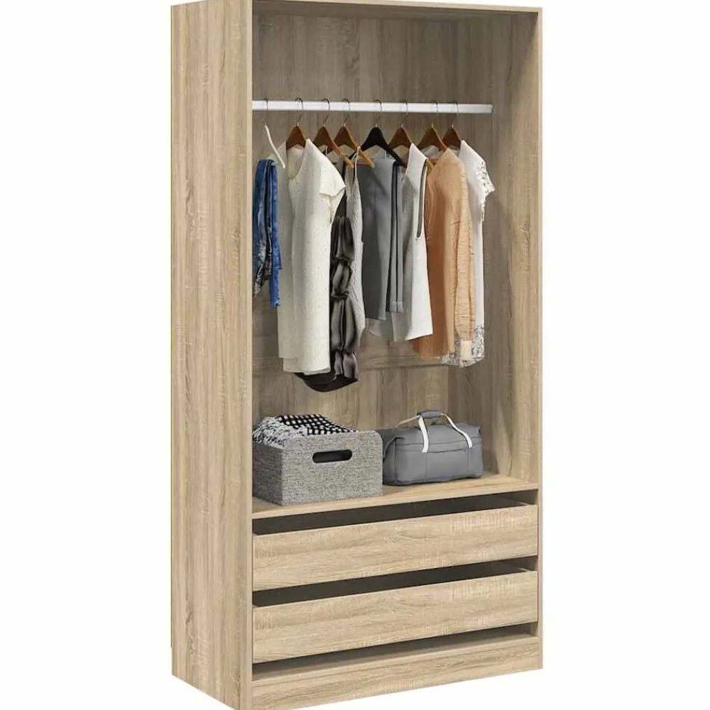 Armoires & Meubles De Rangement-vidaXL Garde-robe Chêne sonoma 100x50x200 cm Bois d'ingénierie Chêne sonoma