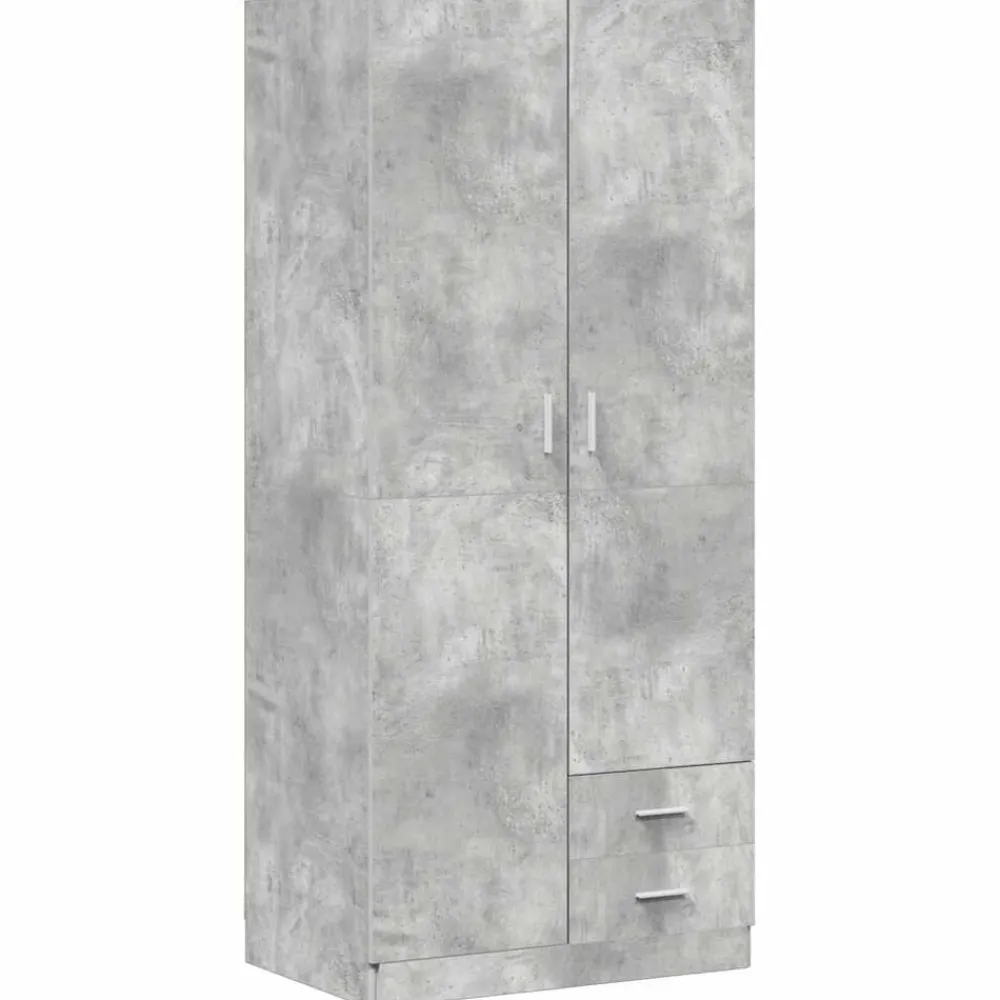 Armoires & Meubles De Rangement-vidaXL Garde-robe 80x52x180 cm Aggloméré Gris béton