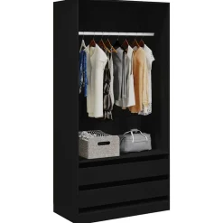 Armoires & Meubles De Rangement-vidaXL Garde-robe 100x50x200 cm Bois d'ingénierie Noir