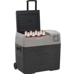Arts De La Table & Arts Culinaires-vidaXL Glacière avec roue et adaptateur noir et gris 30L polypropylène